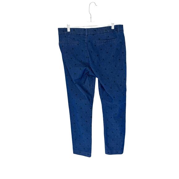 Old Navy Blue Polka Dot Office Work Business Ankle Pixie Dress‎ Pants Size 10 - Picture 8 of 11